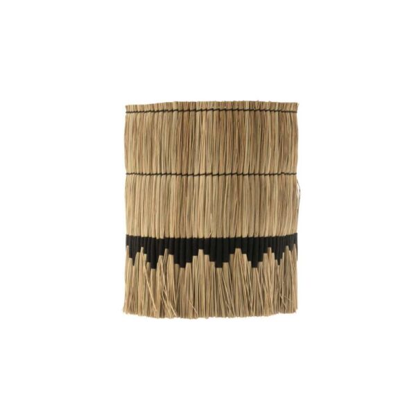 LAMPSHADE THREAD PATTERN SEAGRASS NATURAL/BLACK LARGE