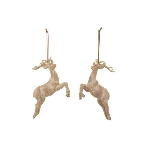 HANGER REINDEER POLY LIGHT BROWN ASSORTMENT OF 2