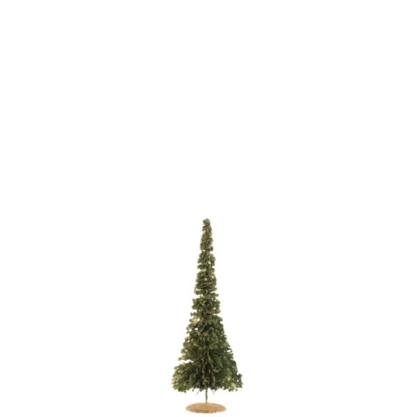 TREE DECO GLITTER PLASTIC GREEN/GOLD SMALL