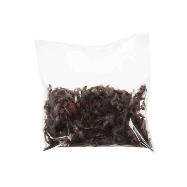 BAG 30GRAM FEATHERS NATURAL RUST/BLACK