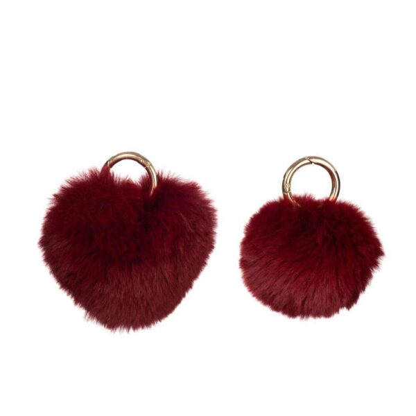 KEYCHAIN BALL/HEART ACRYLIC RED ASSORTMENT OF 2