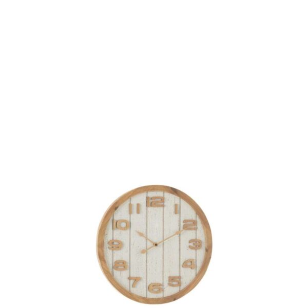 WALL CLOCK WOOD/MDF WHITE/NATURAL SMALL
