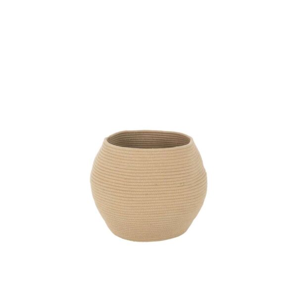 COIL BASKET ROUND TEXTILE BEIGE