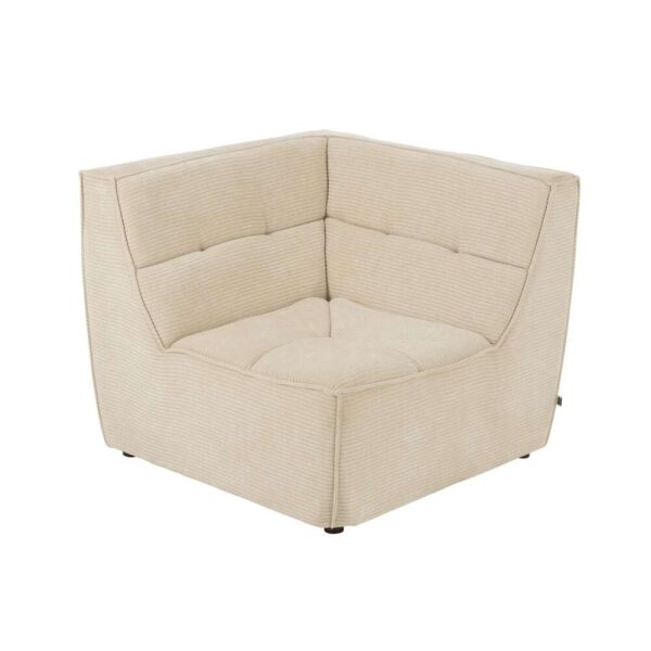 SOFA CORNER GRID POPLAR WOOD/FOAM BEIGE