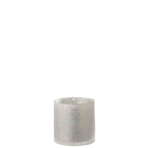 HURRICANE CYLINDER CRAQUELURE GLASS GREY SMALL