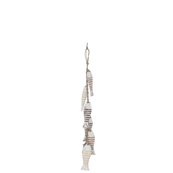 HANGER FISH 6 ALBASIA WOOD/RAFFIA BROWN/WHITE