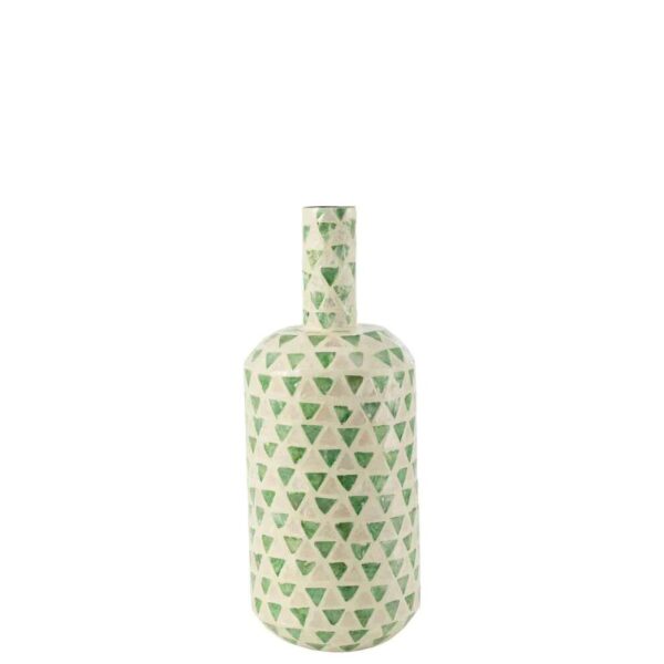 VASE NUYE DROP SHELLS/PAPER GREEN