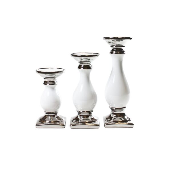 Kubbestake Hvit/Sølv Liten 17Cm