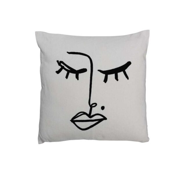 CUSHION MELISSA COTTON BLACK/WHITE
