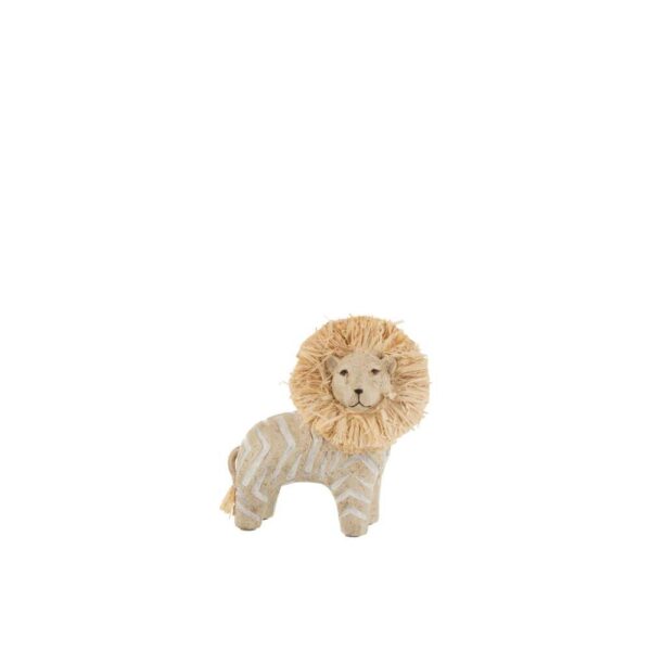 LION POLY/RAFFIA WHITE/NAT SMALL