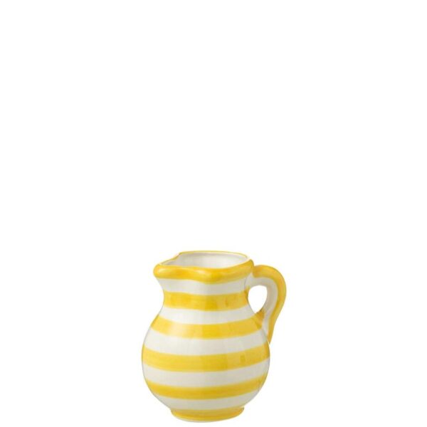PITCHER GRANADA STRIPES CERAMIC WHITE/YELLOW SMALL