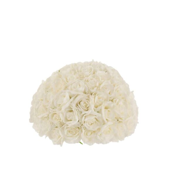 FLOWER BULB HALF ROSES PLASTIC WHITE MEDIUM