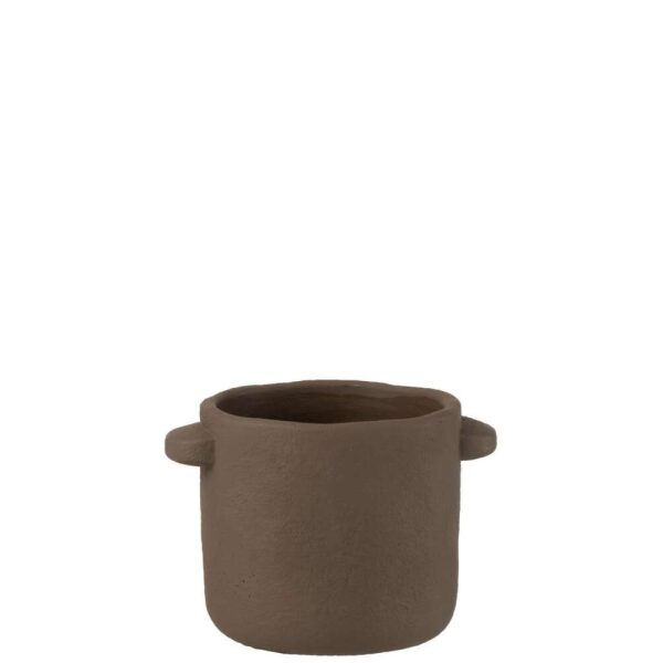 POT GUSTAVE CEMENT DARK BROWN MEDIUM