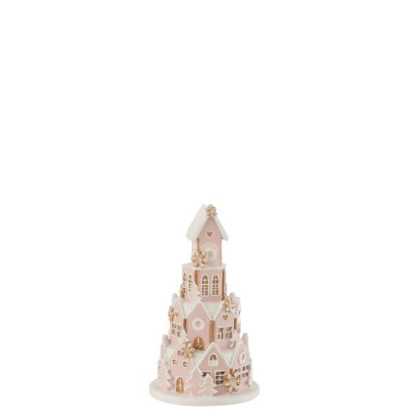 GINGERBREAD HOUSE PINK/WHITE SMALL