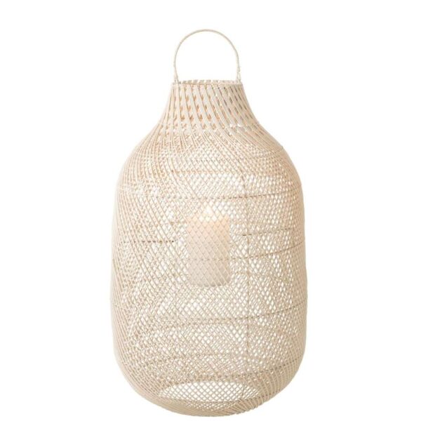 LANTERN CYLINDER XL RATTAN WHITE - Bilde 2
