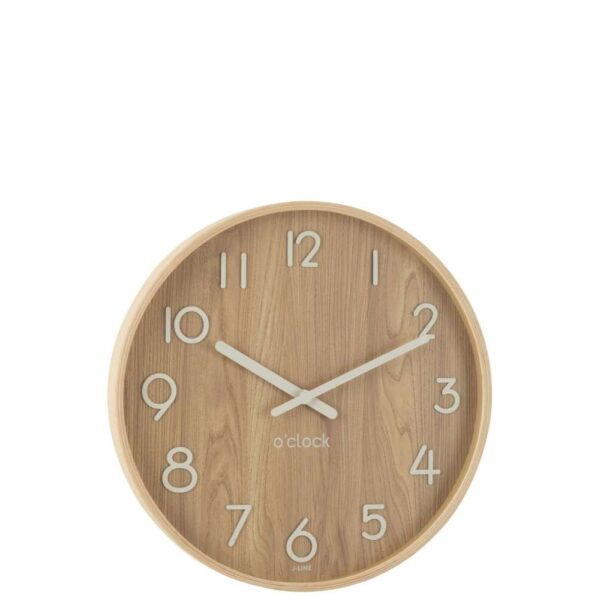 WALL CLOCK PLYWOOD/MDF NATURAL LARGE