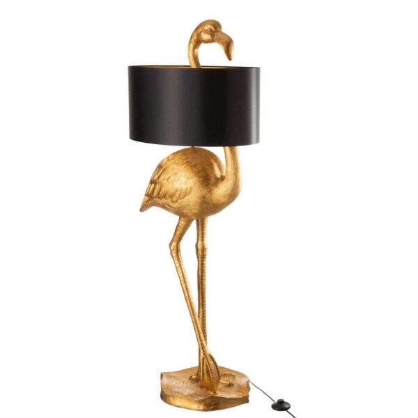 LAMP FLAMINGO POLY GOLD/BLACK