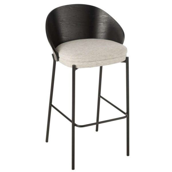 BAR CHAIR LONE PLY WOOD/METAL BLACK/GREY