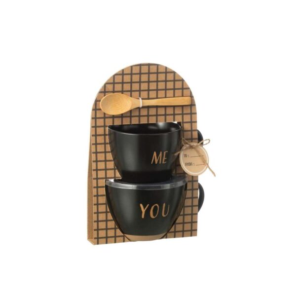 BOX OF 2 CUP CERAMICS BLACK