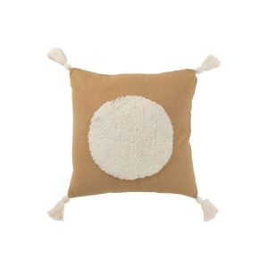 CUSHION CIRCLE COTTON BROWN