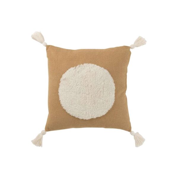 CUSHION CIRCLE COTTON BROWN