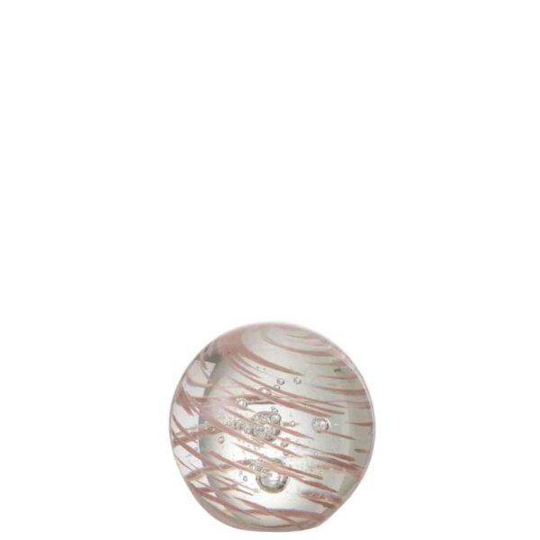 PAPERWEIGHT WHIRLPOOL GLASS PINK SMALL