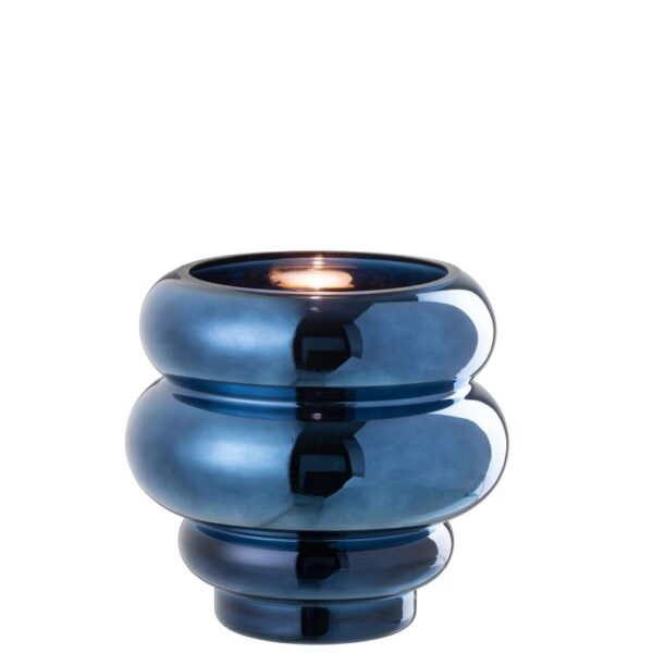 TEALIGHT HOLDER/VASE CLÉA GLASS BLUE