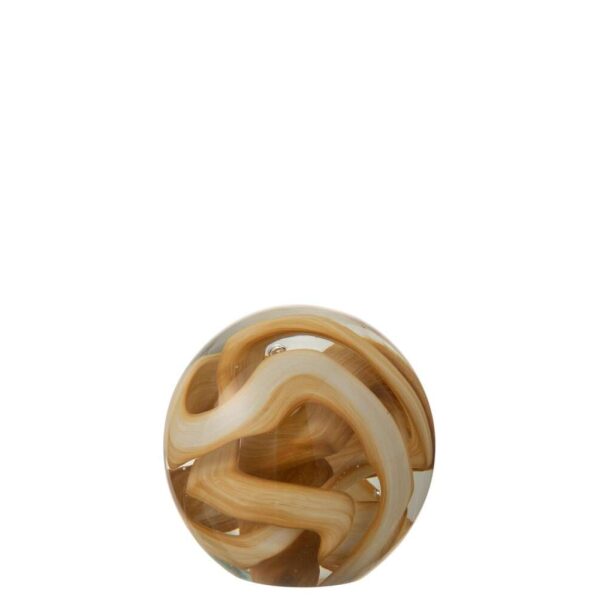 PAPERWEIGHT GARLAND GLASS BROWN MEDIUM
