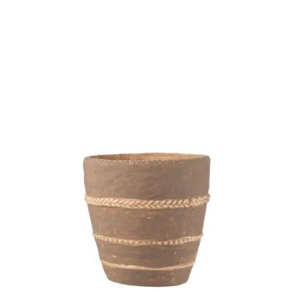 FLOWERPOT BRAIDED TERRACOTTA BROWN EXTRA LARGE