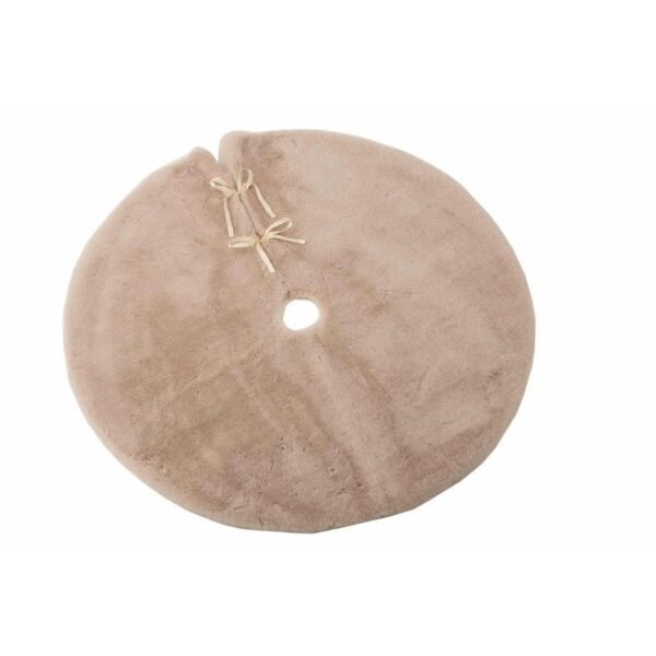 CHRISTMAS TREE SKIRT ROUND POLYESTER BEIGE