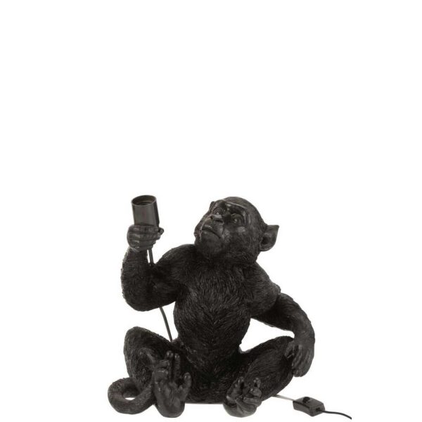 LAMP MONKEY SITTING POLY BLACK