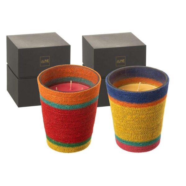 SCENTED CANDLE BASKET RED WAX MIX LARGE-75 HOURS ASSORTMENT OF 2