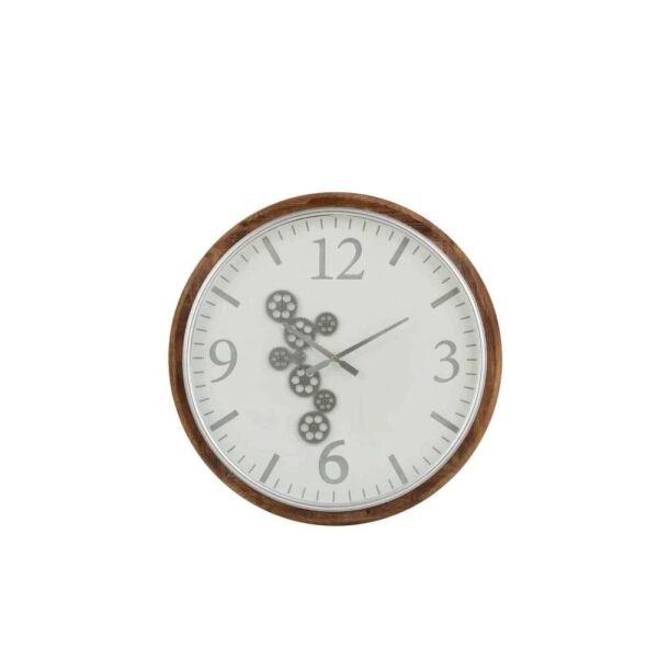 CLOCK RADARS ARABIC NUMERALS MDF WHITE/BROWN/GREY LARGE
