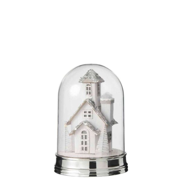 BELL JAR WINTER HOUSE LED ACRYLIC WHITE SMALL