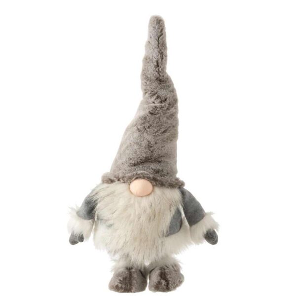 SANTA STANDING WOBBLE PLUSH GREY/WHITE