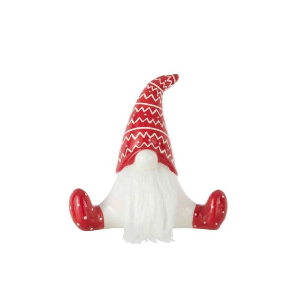SANTA SITTING CERAMIC RED/WHITE LARGE