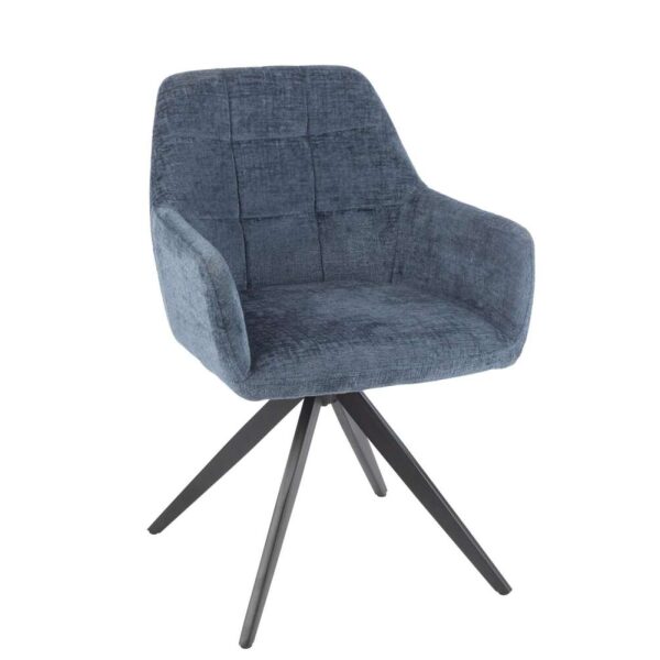 CHAIR LOUNA IRON/ACRYLIC BLUE