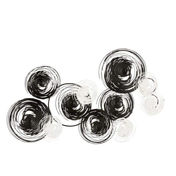 WALL DECO CIRCLES METAL BLACK/WHITE