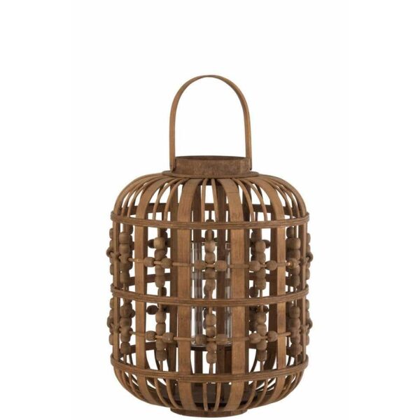 LANTERN BEADS WOOD NATURAL