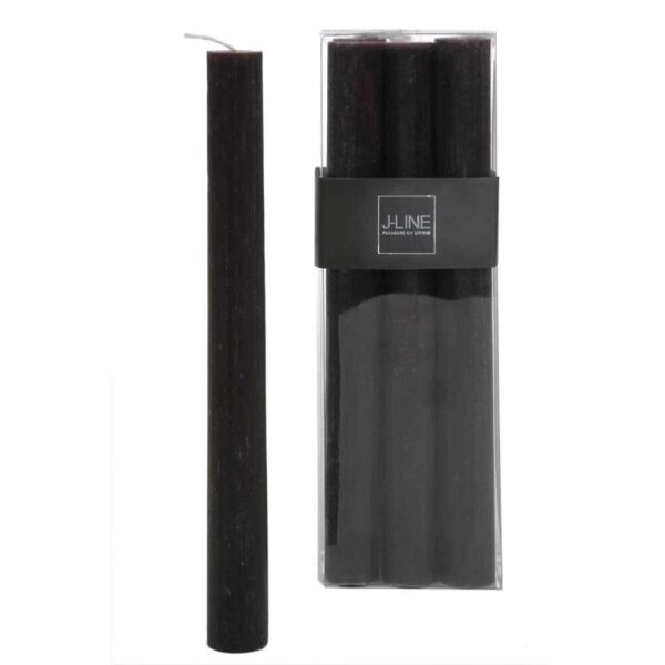 BOX 6 TABLE CANDLE BROWN/BLACK -9H