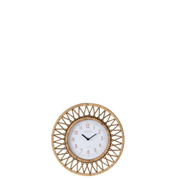 WALL CLOCK WONDER RATTAN/PLYWOOD NATURAL/WHITE SMALL