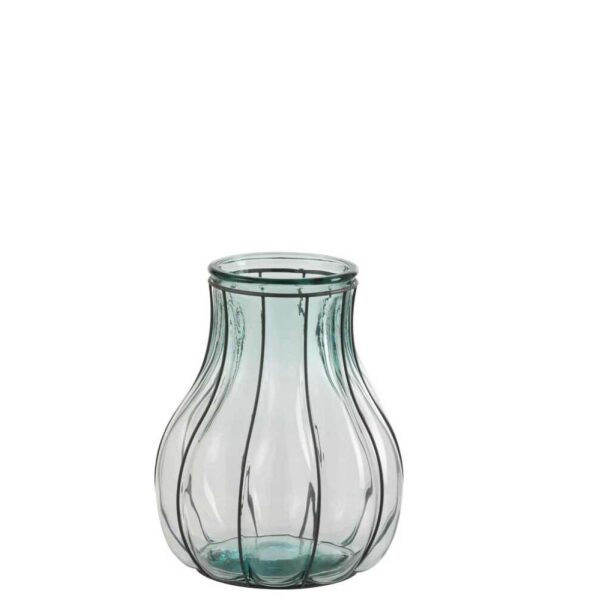 VASE FUSION GLASS/METAL BLUE SMALL