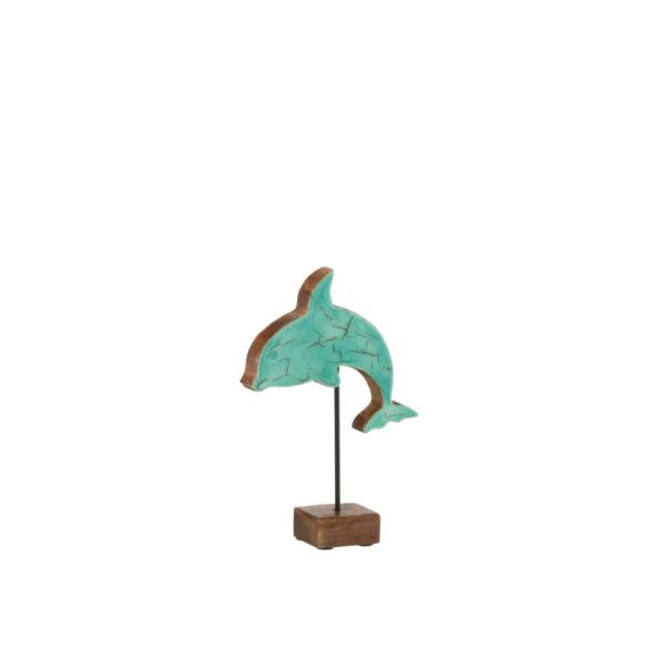 DOLPHIN ON STAND MANGO WOOD AZUR SMALL