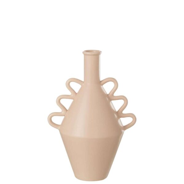 VASE WAVY HANDLE DOLOMITE PINK LARGE