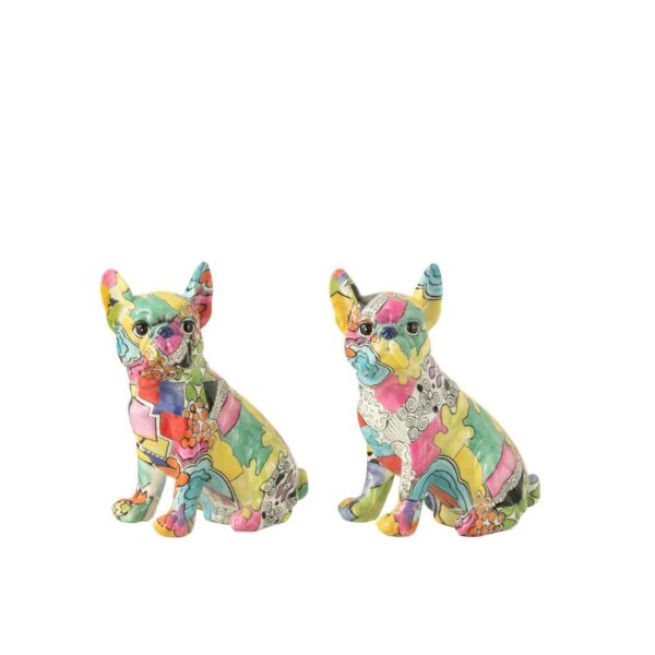 BULLDOG EYES SITTING POP-ART POLYRESIN ASS2