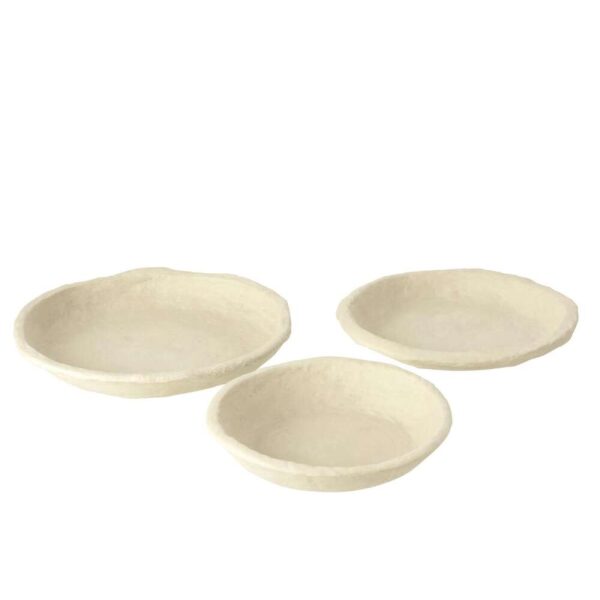 SET OF 3 BOWLS CHAD PAPIER MACHE WHITE