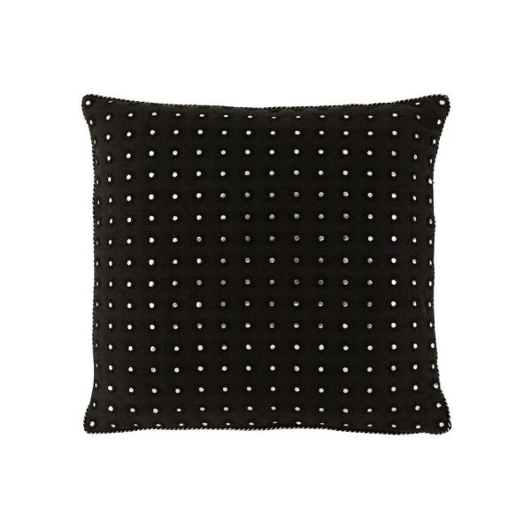 CUSHION MIRROR ROUND COTTON BLACK/SILVER