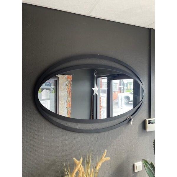 Speil Sort Ovalt 100X65Cm