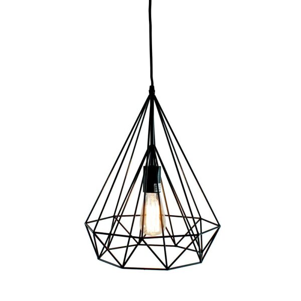Lampe Tak Diamant Metall Sort 30X42Cm