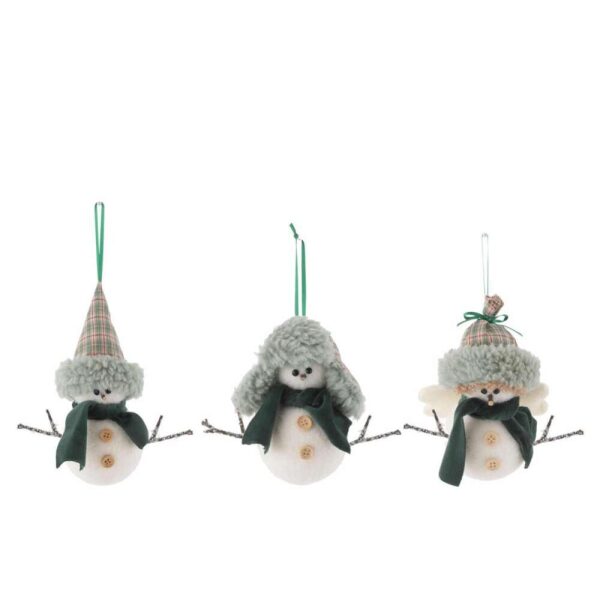 HANGER SANTA CLAUS+HAT POLYFOAM WHITE/GREEN ASSORTMENT OF 3